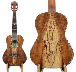 Alulu 4A Solid Spalted Curly Hawaiian koa Tenor Classical Head Ukulele BU631