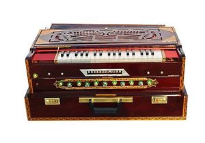professional Harmonium Folding Harmonium 13 Scale Changer 4Reed -Walnut Color