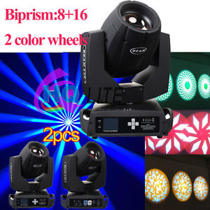 2pcs DJ 230W 7R Sharpy Beam Moving Head Light biprism Stage Light 2GOBO wheels