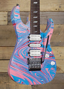 Ibanez Steve Vai Signature "Passion" Electric Guitar - Blue/Pink Passion w/ Case