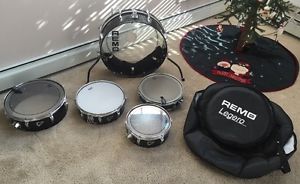 Vintage 80's REMO Legero Travel Compact Drum Set Shell Pack Drum Kit w/ Snare