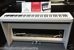 KAWAI ES100 white or Black Digital PIANO NEW STAND 3 Pedal @ CarlingfordMUSIC