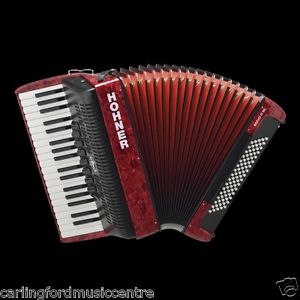 Hohner Piano Accordion Bravo III 120  Red @ CarlingfordMusicCentre