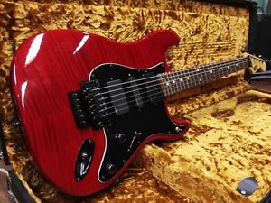 Moon Stratocaster Type Trans Red Flame EMG PU FREESHIPPING/123