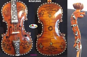 Deluxe fancy Norwegian fiddle 15" viola 4*5 strings viola  #10261