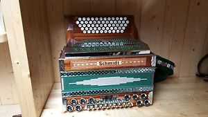 Steirische Harmonika Schmidt 5-reihig F b es as des inkl. Limex Bassmidi
