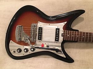 Vintage 1967 Teisco ET-230 Guitar Silvertone K2L Sharkfin 2 Pup Japan MIJ Mute