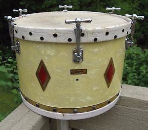 Vintage 1930's Leedy "Full Dress" White Marine Pearl drum set