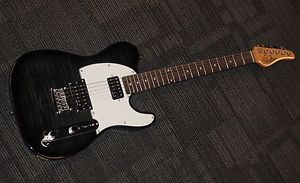 NEW! Schecter PT Custom Rosewood electric guitar in Transparent Black Burst