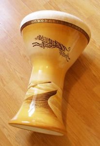 Professional clay darbuka dohol 10" skin diametr - piece of ART with padded bag