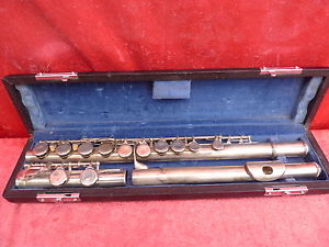noble,antique flûte__Aubert S 210__925 argent sterling__67cm__avec valise_