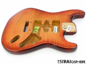*Fender American Select Flame Maple Strat BODY USA Stratocaster Cherryburst #483