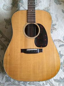Vintage 1967 Martin D-18 Dreadnaught Acoustic Guitar with hard shell case