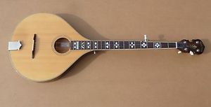 Goldtone Banjola Rare Deluxe Model Flame Maple Solid Spruce 5 String