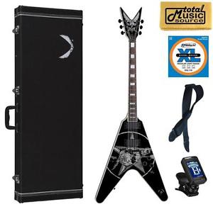 Dean Eric Peterson Skull Graphics Guitar w/ Case, FREE Strings/Strap/Tuner/Clot