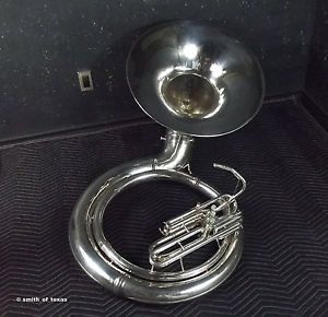 King BBb Sousaphone 2350  Silver Plated With Neck & Bits & Case Chemical Cleamed