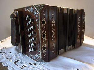 CONCERTINA,ANTIQUE,1900-1920,VINTAGE CONCERTINA,BANDONEON,ACCORDION,TOP DESIGN,