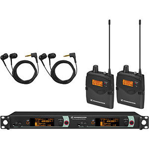 Sennheiser 2000 IEM2 Dual Channel In-Ear Monitor System w 2x Bodypack Receivers