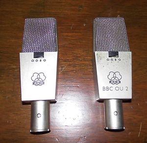 TWO VINTAGE AKG C414 EB MMICROPHONES NUMBERS 8161 & 4444