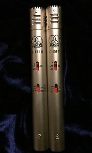 AKG C451B Stereo Pair Small Diaphragm Condenser Microphones EXCELLENT CONDITION