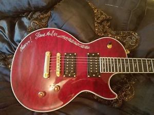 Epiphone Prophecy Les Paul Custom Black Cherry Guitar Signed Cheers Steve Miller
