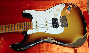2016 Fender 1957 Heavy Relic Stratocaster 2-Tone Sunburst Handwound P/U's HSS