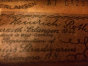 7/8 Ernst Heinrich Roth Violin West Germany 1961 w/ Crack Under Tailpiece