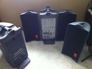 Fender Passport P250 Portable Sound System. 2 EXTRA speakers ..MICS,clamp,CORDS