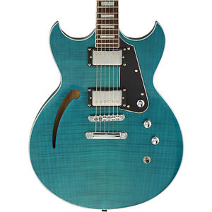 Reverend Manta Ray Hb Electric Guitar, Turquoise Flame Maple