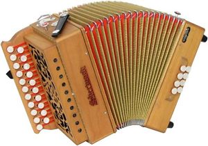 Sherwood SHIRE III D/G Melodeon, Cagoni Reeds. 2 row, 3 voice. At Hobgoblin