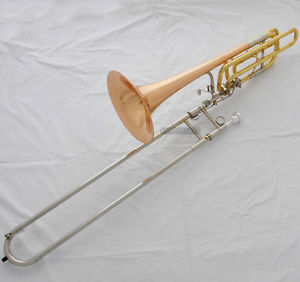 Bass Trombone Brose Brass Bell Pro.Horn 2 Rotor Cupronickel Tuning Slide +Case