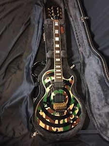 Gibson Les Paul Zakk Wylde Custom Made GMW Floyd Rose Camo Bullseye 1 Of A Kind!