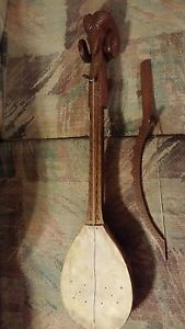 Vintage Folk Art Guitar Musical Instrument