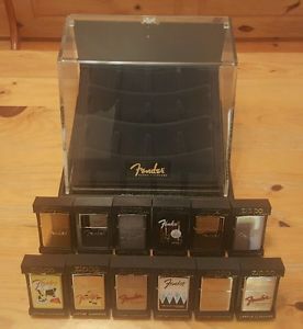 RARE NEW Fender Zippo Lighter Guitar Amp Collection & Display Case ShipWorldWide