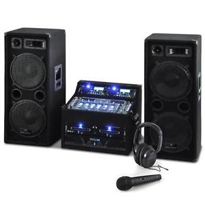 EQUIPO SET DJ 2 ALTAVOCES CONTROLADOR PA AURICULARES MICRO DISCO CLUB FIESTA