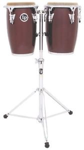 Latin Percussion LP Jr Wood Conga Set - Wine Red/Chrome