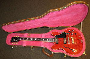 GIBSON ES-390 Flamed Cherry Red Fully Hollow with mini humbucking pickups - 2013