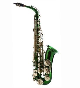 Hawk WD-S416-GR Student Alto Saxophone with Case, Mouthpiece and Reed, Green