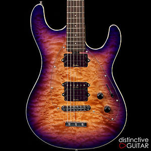 NEW ERNIE BALL MUSIC MAN SM-Y2D STEVE MORSE SIGNATURE GUITAR PURPLE SUNSET QUILT