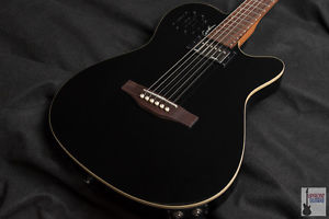 New Godin A6 Ultra Gloss Black dual source electronics w/gig bag