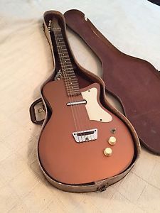 Vintage Silvertone Danelectro Electric Guitar Lipstick Pickup Copper W/Case Levy
