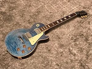 STUNNING! BLUE OCEAN NO WEIGHT RELIEF "R9"SOLID '14 GIBSON LES PAUL TRADITIONAL