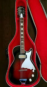 Vintage Harmony Stratotone Electric Guitar with Case Made in USA 1960s