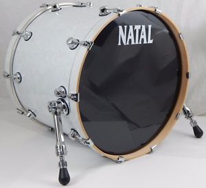 Natal Drums - Ash Series BASS DRUM White w/ Chrome Swirl Hardware 22" x 18"