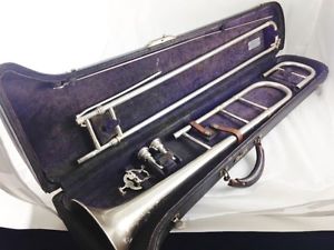 1912 CG Conn Trombone #128xxx Silver Plated, 2 Mouthpieces, 2 Tuning Slides