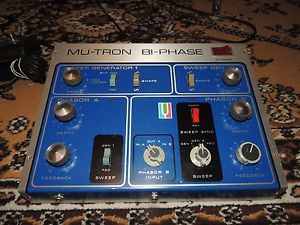 VINTAGE MU-TRON BI-PHASE PHASER SHIFTER EFFECTS PEDAL ORIGINAL w/FOOTSWITCH