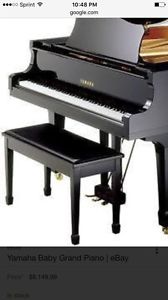 Authentic Yamaha Piano Bench Black High Gloss Finish Ebony For C3 C5 C7 Grand