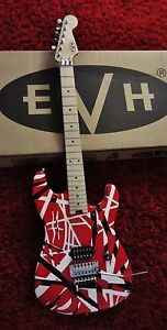 NEW EVH Striped Series Red with Black Stripes Fender Electric Guitar