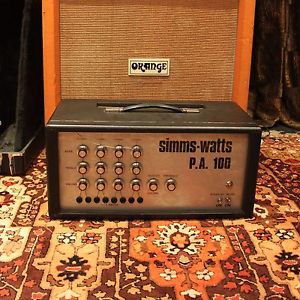 Vintage 1970s Simms Watts PA 100 Valve Amplifier Made In UK SERVICED