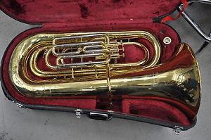 YAMAHA YBB 321 4 VALVE BBb TUBA  with case GOOD CONDITION